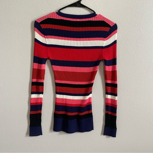 TRINA TURK Cotton Stripe Agent 2 Long Sleeve Sweater Size S/M - Picture 7 of 7